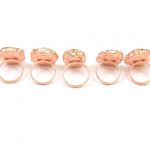 Natural Multi Solar Quartz Ring With Rose Gold Plated