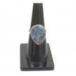 Natural Multi Druzy Ring With Rose Gold Plated Ring