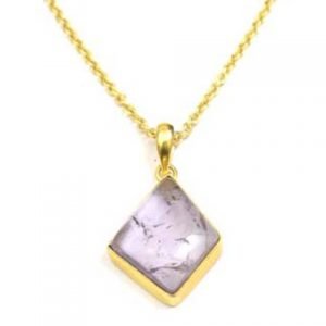 Amethyst Quartz Gemstone Bezel With Gold Plated