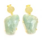 Amazonite Gemstone  Gold Plated Charms Earning