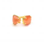 New Designs Orange Monaliza Gemstone Gold Plated Jewelry Adjustable Ring