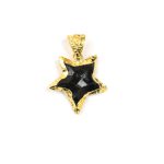 Black Onyx Gemstone Gold Plated Jewelry Star Designs Necklace Pendant