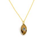 Tiger Eye Gemstone Gold Plated Jewelry Evil Eye Birthstone Pendant