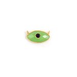 Chrysoprase Chalcedony Evil Eye 18K Gold Plated Pendant