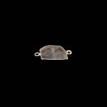 Rose Quartz Gemstone Natural Shape Silver Plated Double Bail Bezel Connector