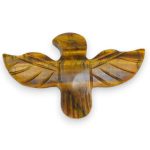 Tiger Eye Gemstone Sparrow Shape Carving Pendant