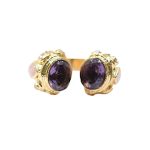 Amethyst With Pink Chalcedony Gold Filled Ring
