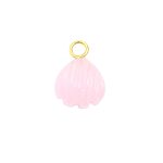 Hot Pink Chalcedony Gemstone Heart Shape Gold Plated Carving Pendant