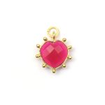 Heart Shape Queen Chalcedony Gemstone With Gold Plated Handmade Fancy Pendant