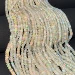Natural Opal Gemstone Handmade Heishi Shape Beaded Strands