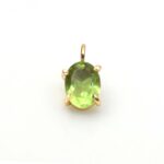 Peridot Quartz Cubic Zirconia Fashionable Design Handmade 18K Gold Plated Oval Shape Tiny Pendant