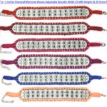 American Diamond Macrame Woven Adjustable Bracelet In Brass Cubic Zircon