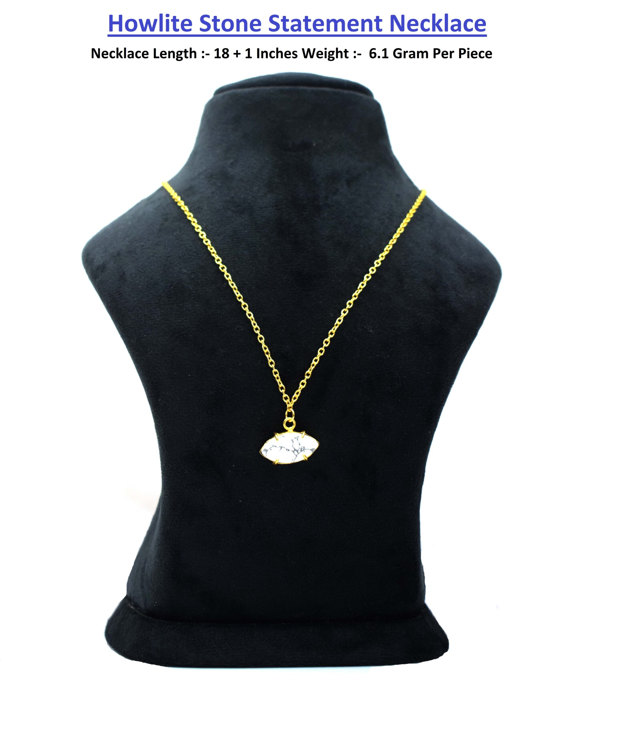 Howlite Stone Statement Necklace