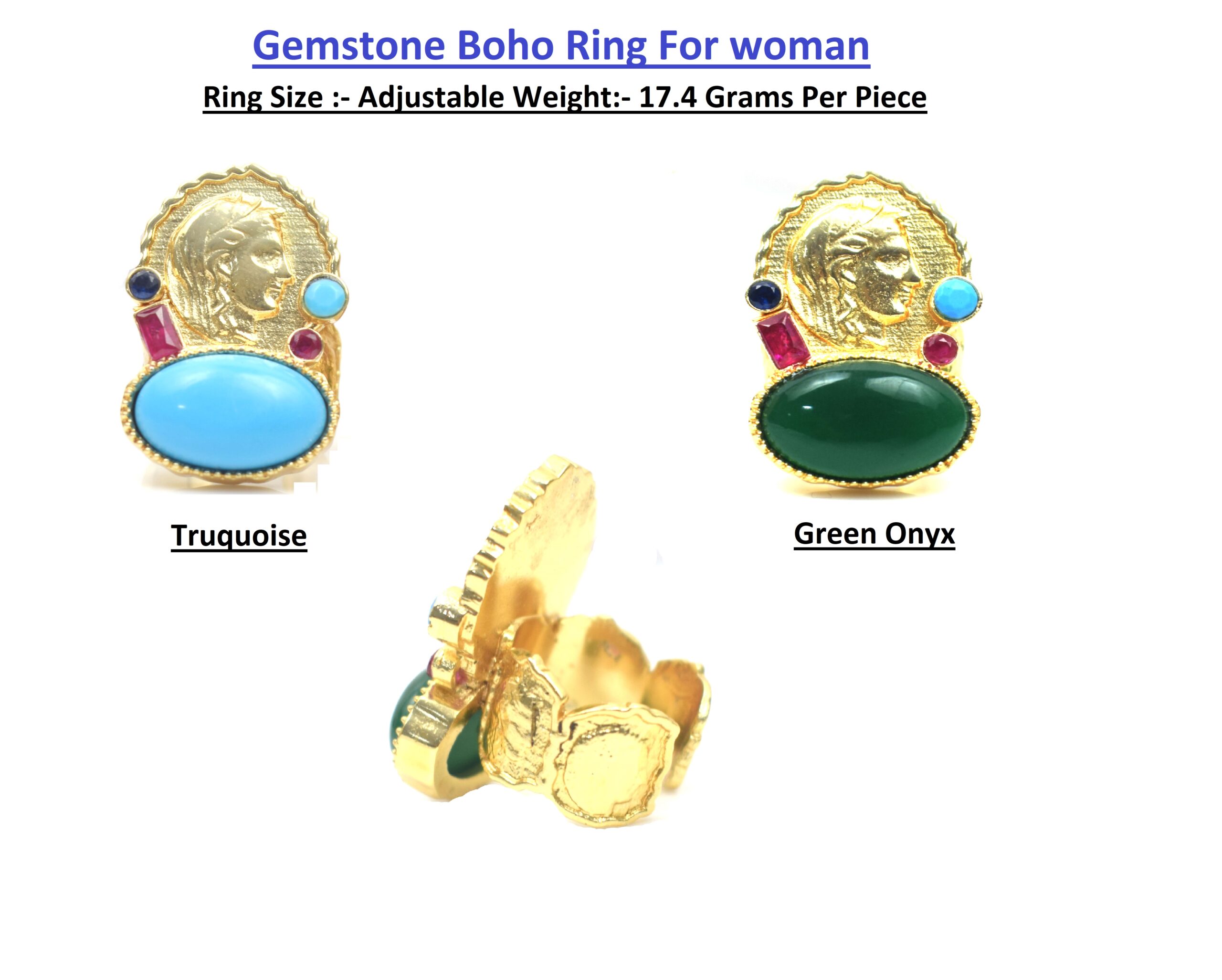 Gemstone Boho Fashion Ring For Woman