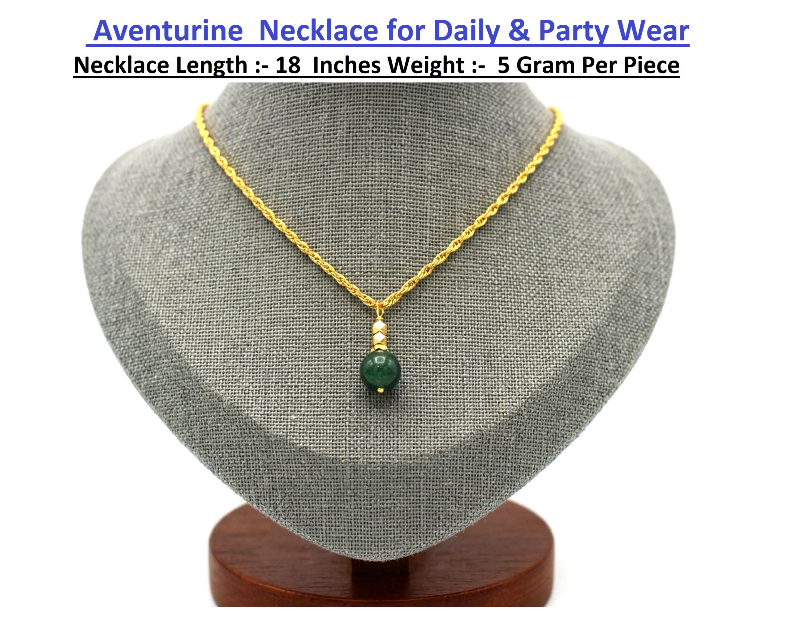 Aventurine Chain Necklace for Daily & Party Wear
