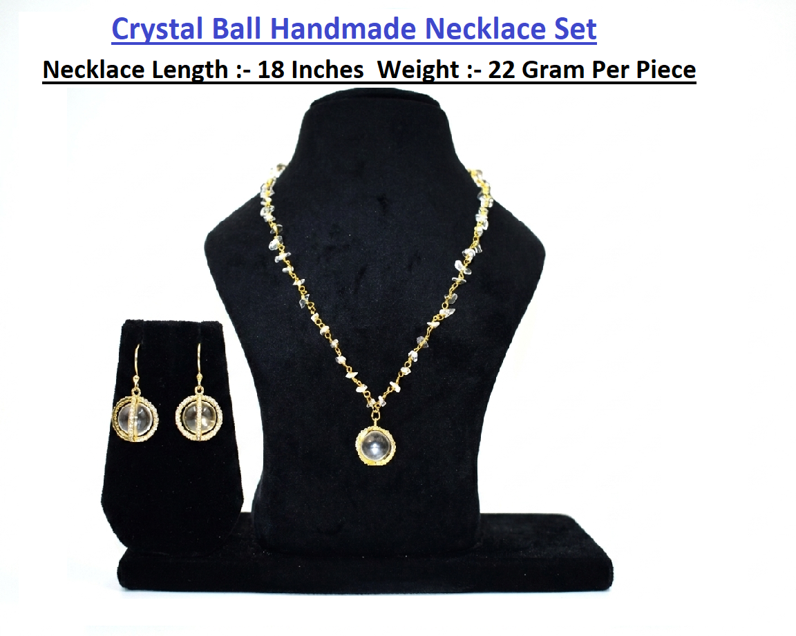 Crystal Ball Handmade Necklace Set