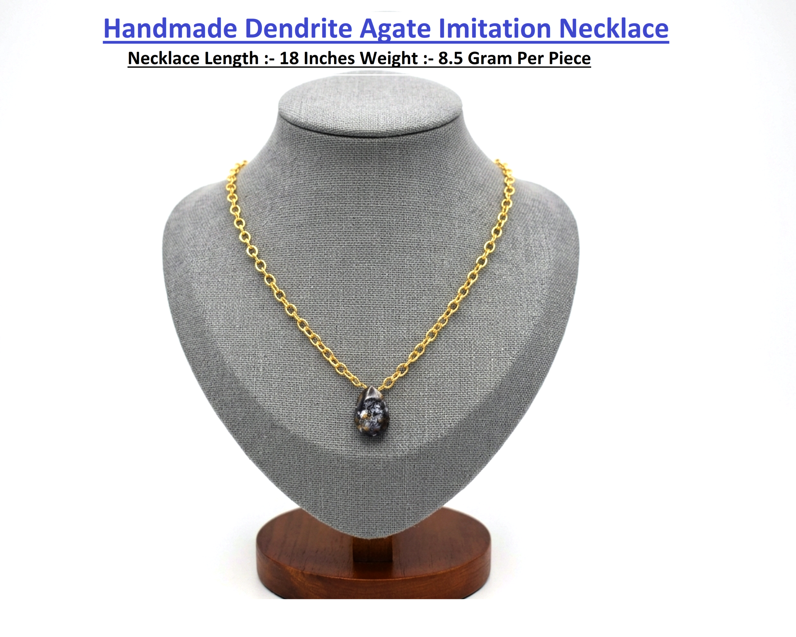 Gemstone Dendrite Agate Necklace Jewelry