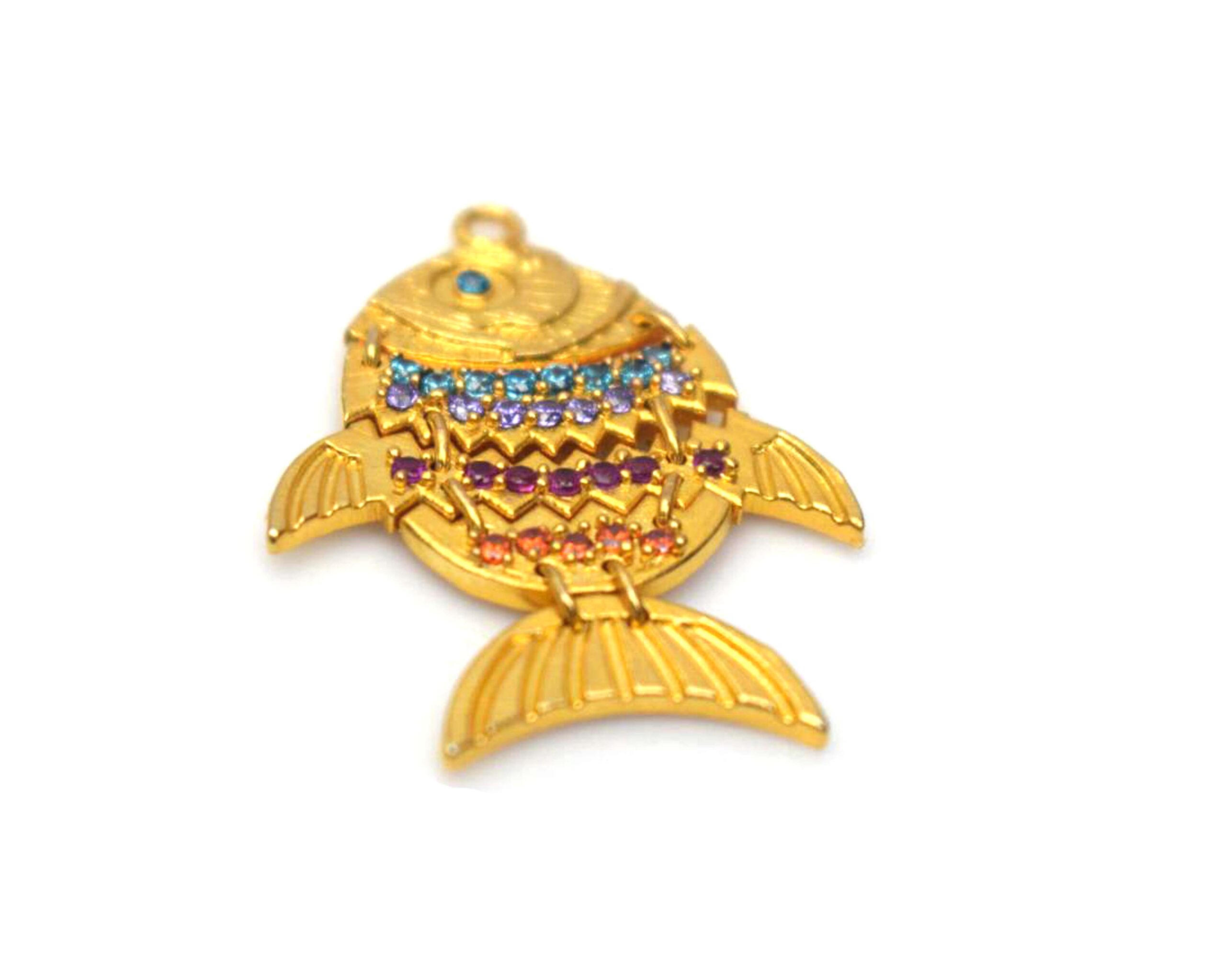 18K Gold filled Flexible Fish charm Pendant