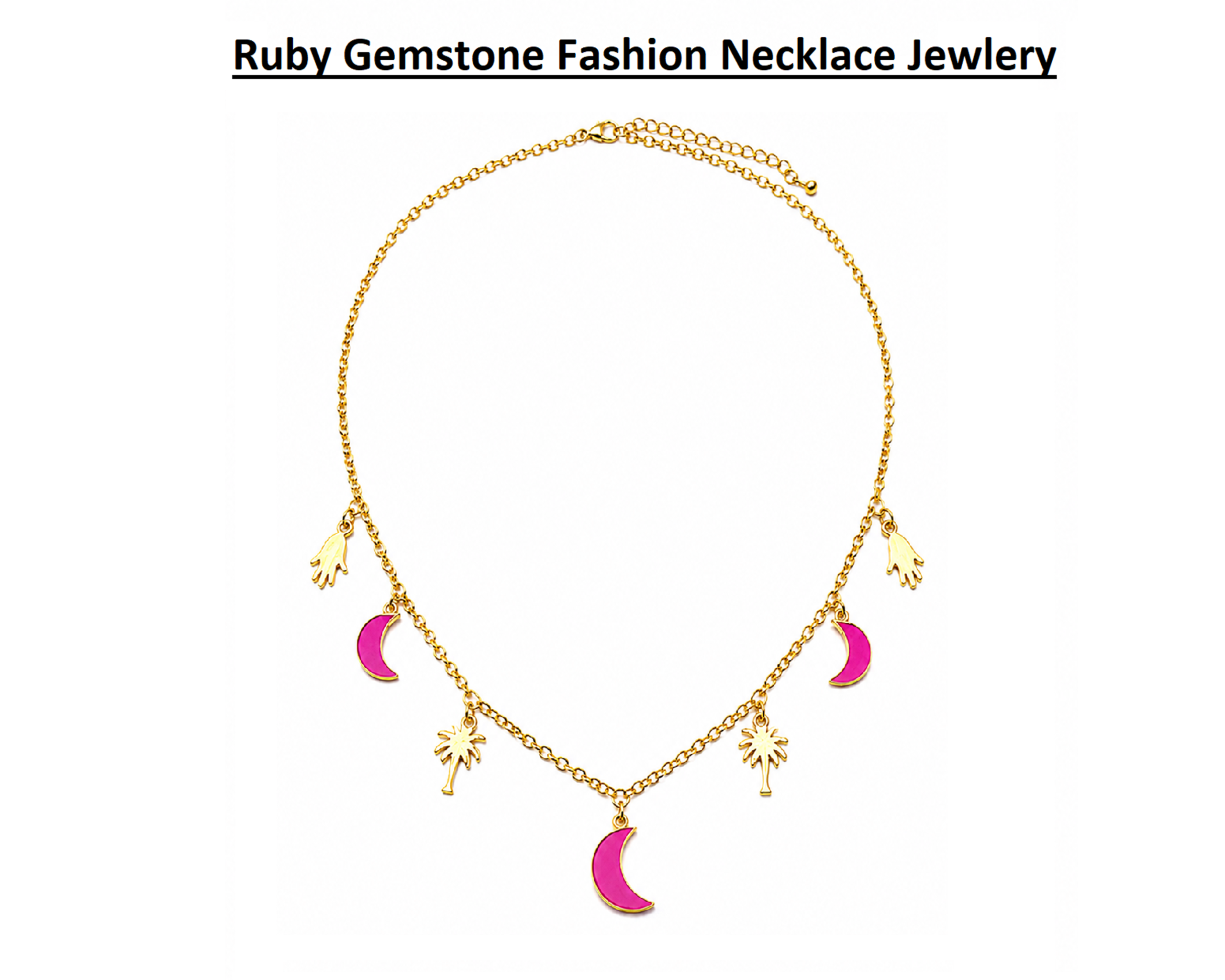 Ruby Gemstone Fashion Necklace Jewelry