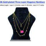 18k Gold plated Three Layer Elegance Necklace