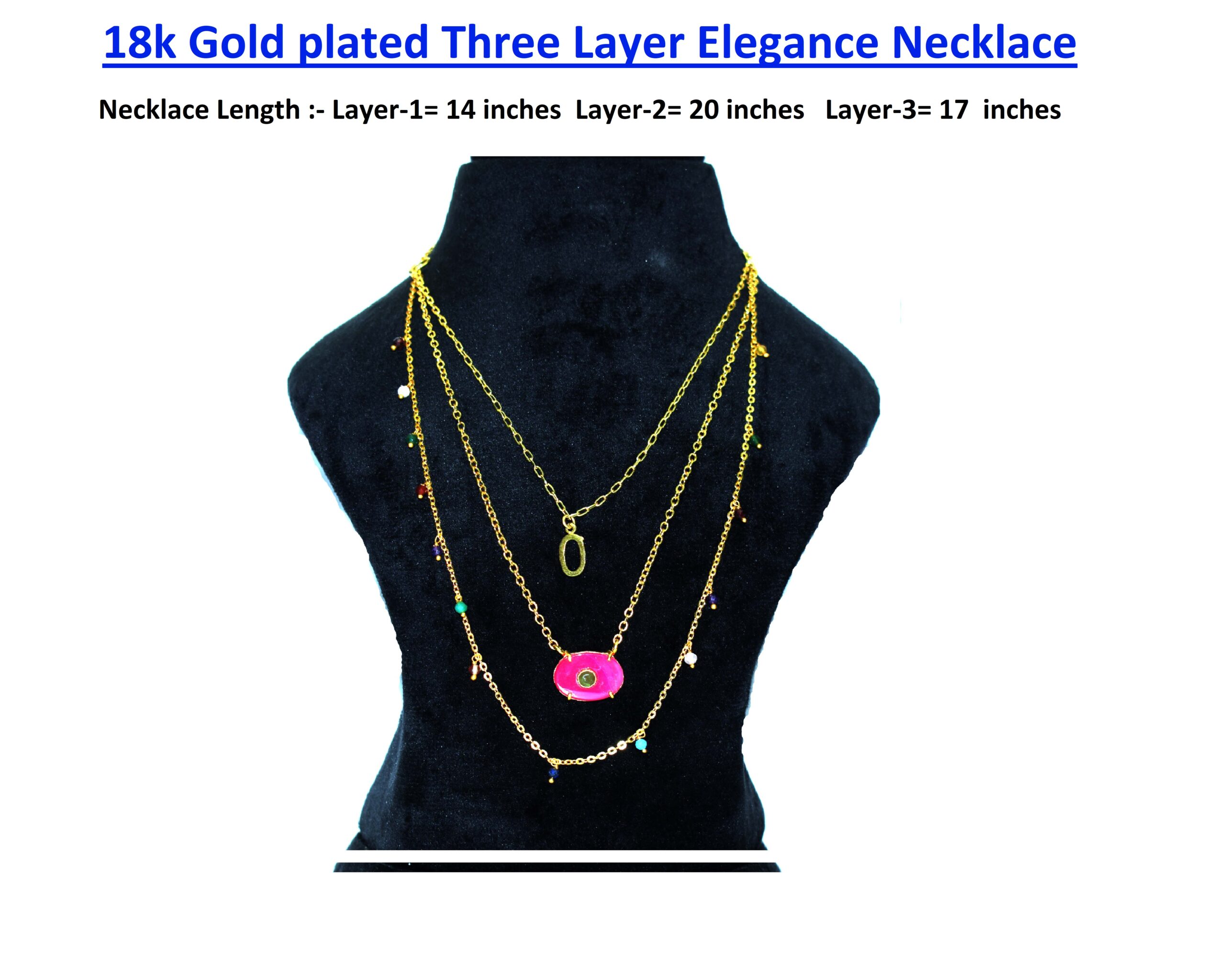 18k Gold plated Three Layer Elegance Necklace
