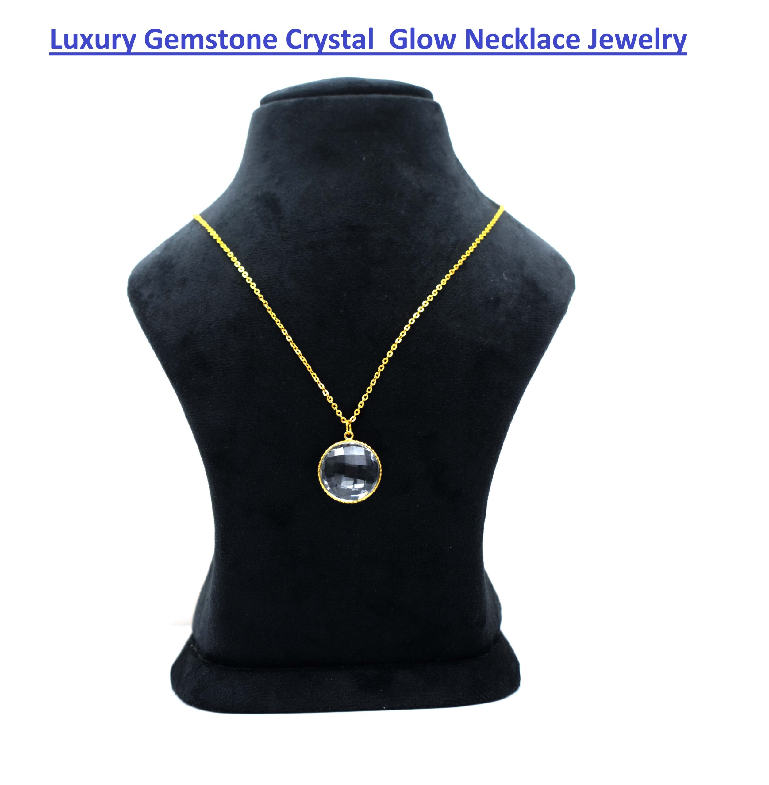 Luxury Gemstone Crystal  Glow Necklace Jewelry