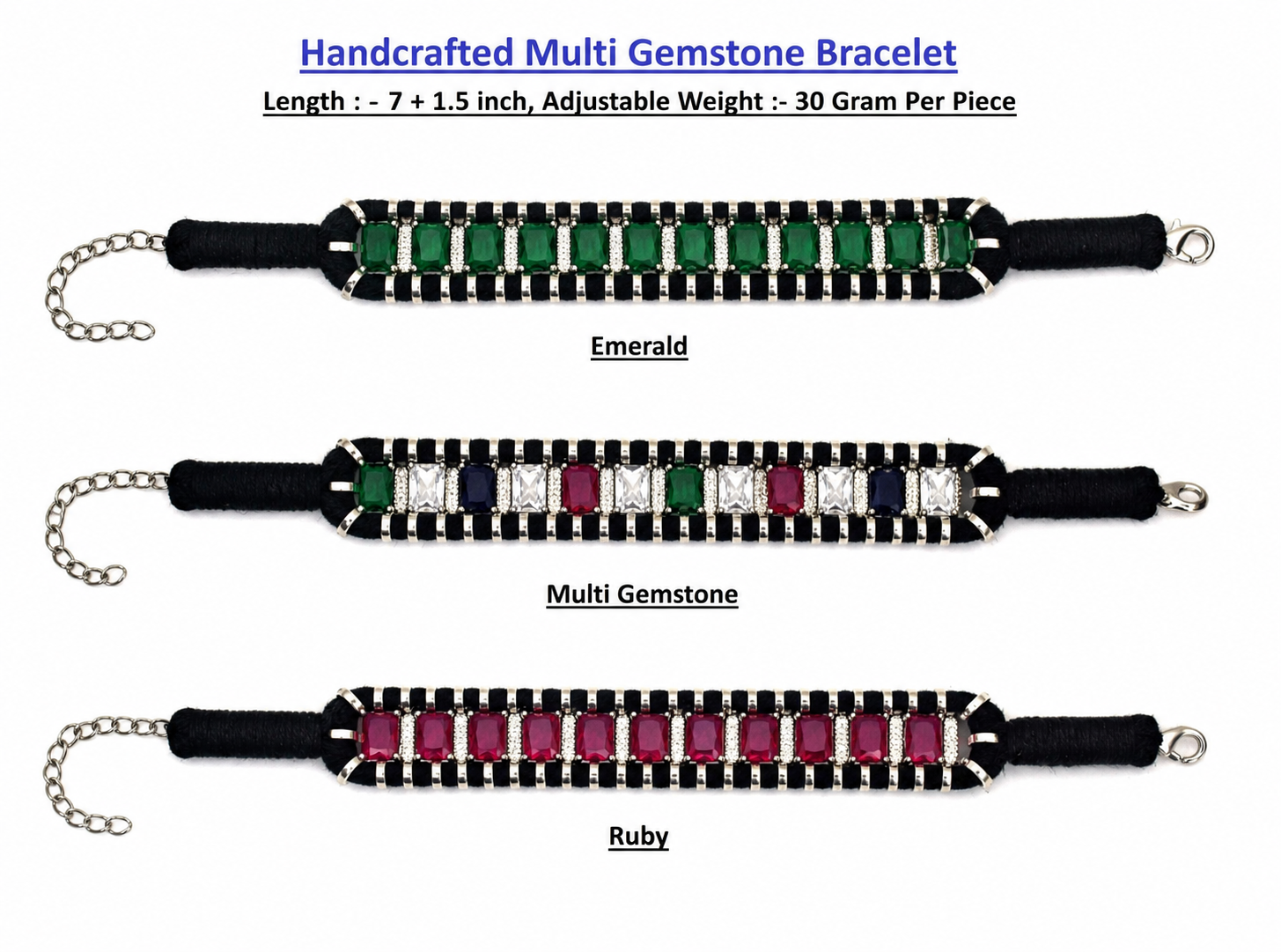 Handcrafted Multi Gemstone Bracelet For men & women