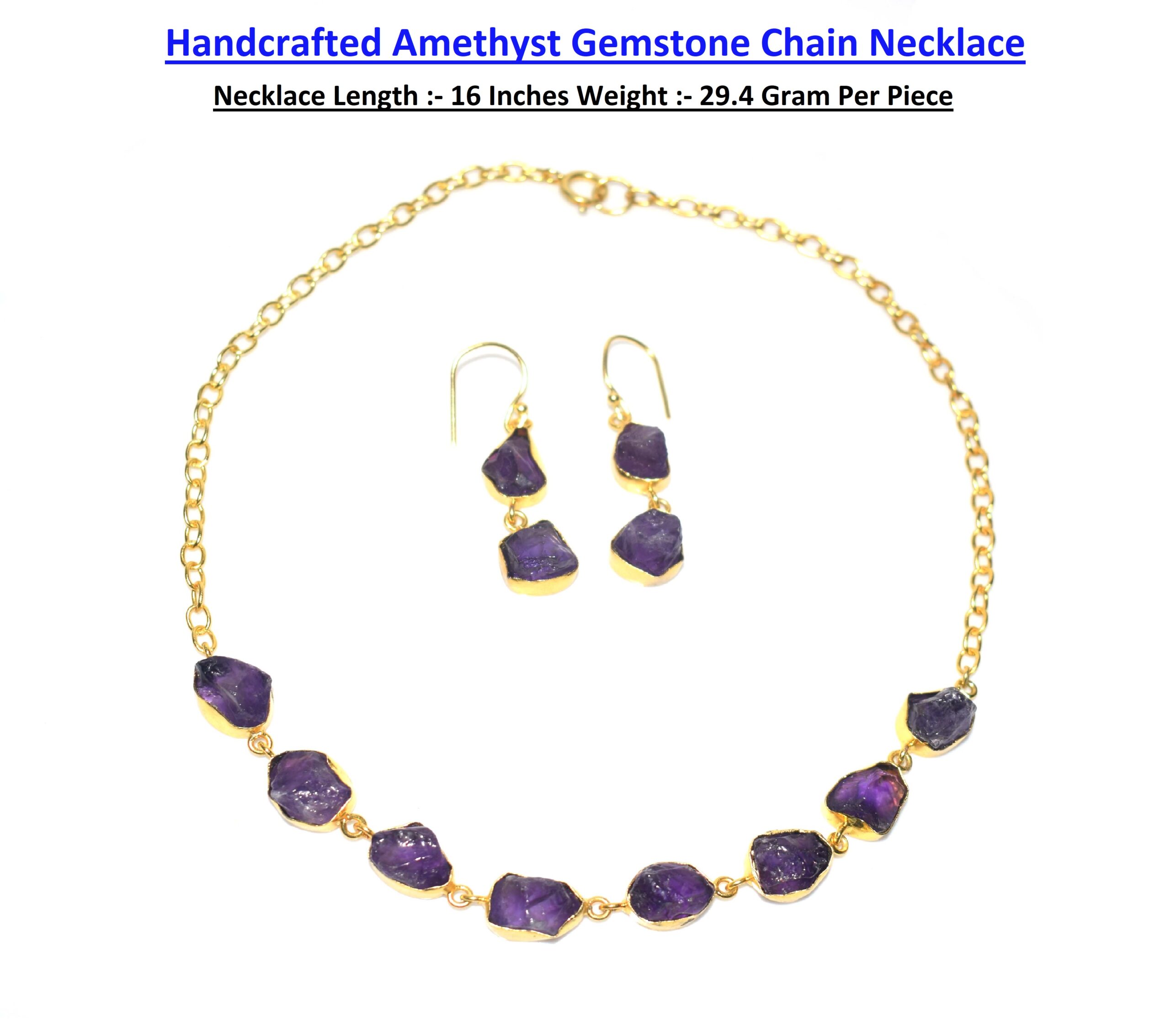 Natural Amethyst Necklace for Party, Office & Casual Wear