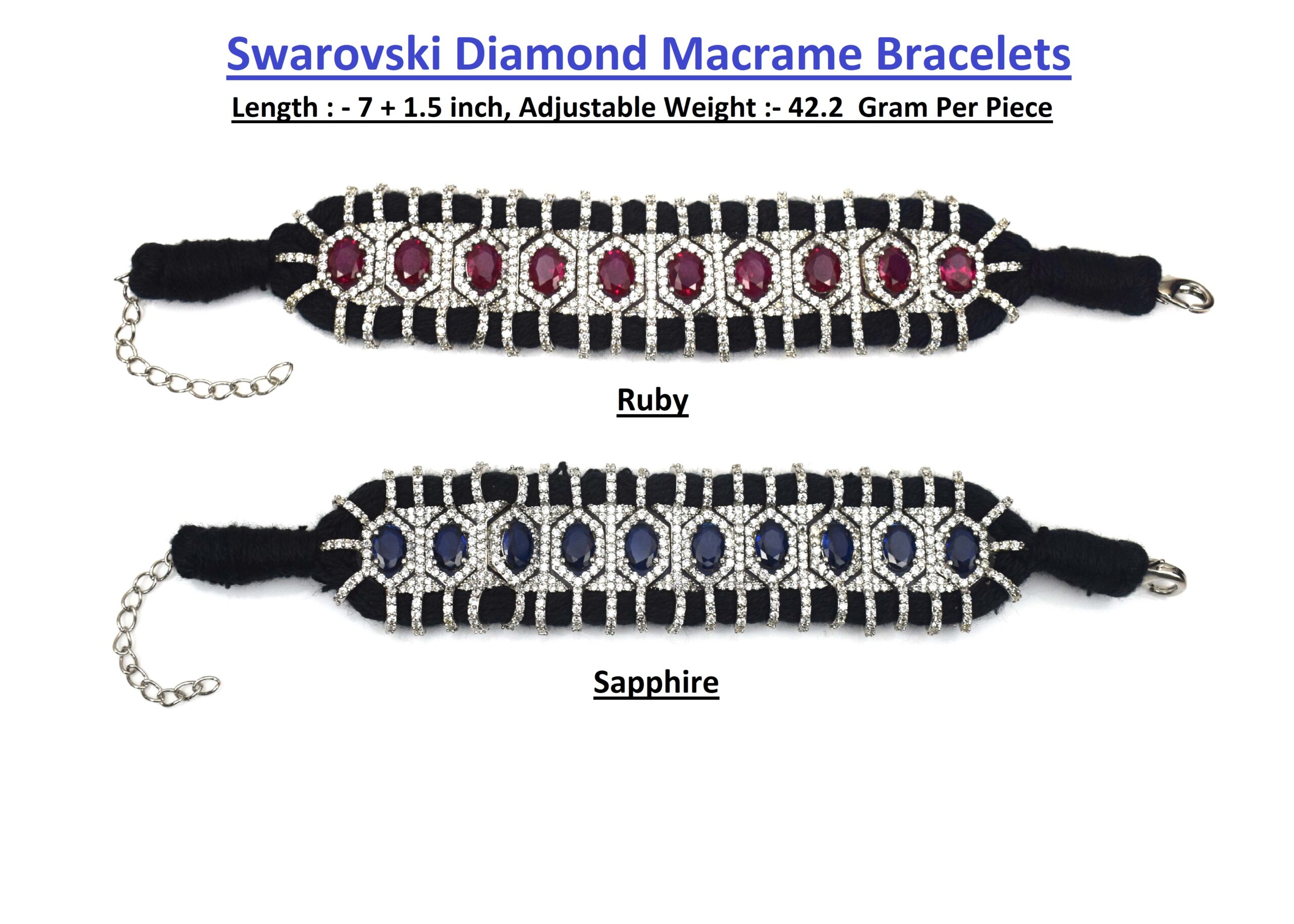 Luxury Swarovski Diamond Adjustable Bracelet for Men & Women