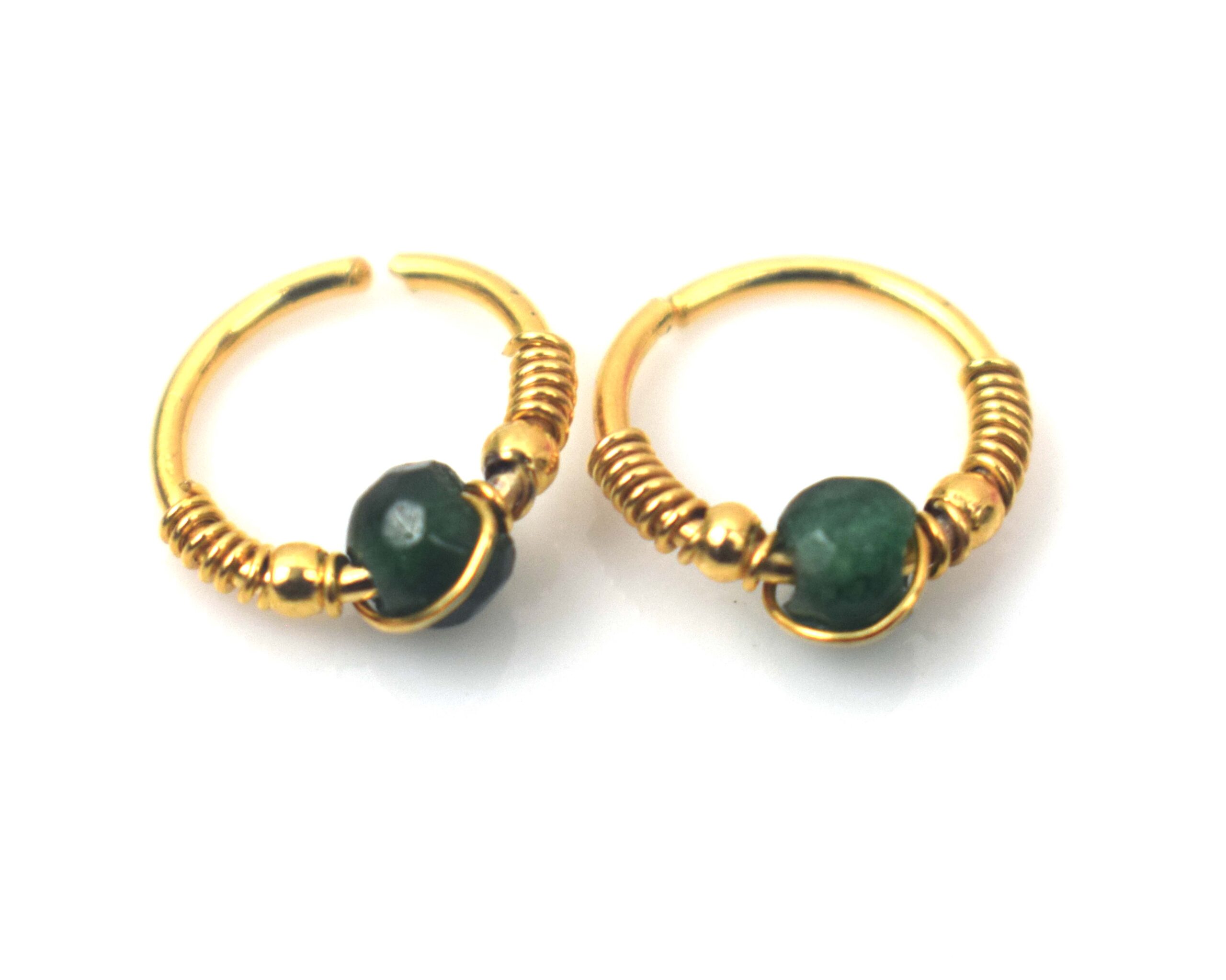 Wholesale 18K Gold Plated Lapis , Green Onyx Bali Earrings for Women | Minimalist Designer Jewelry