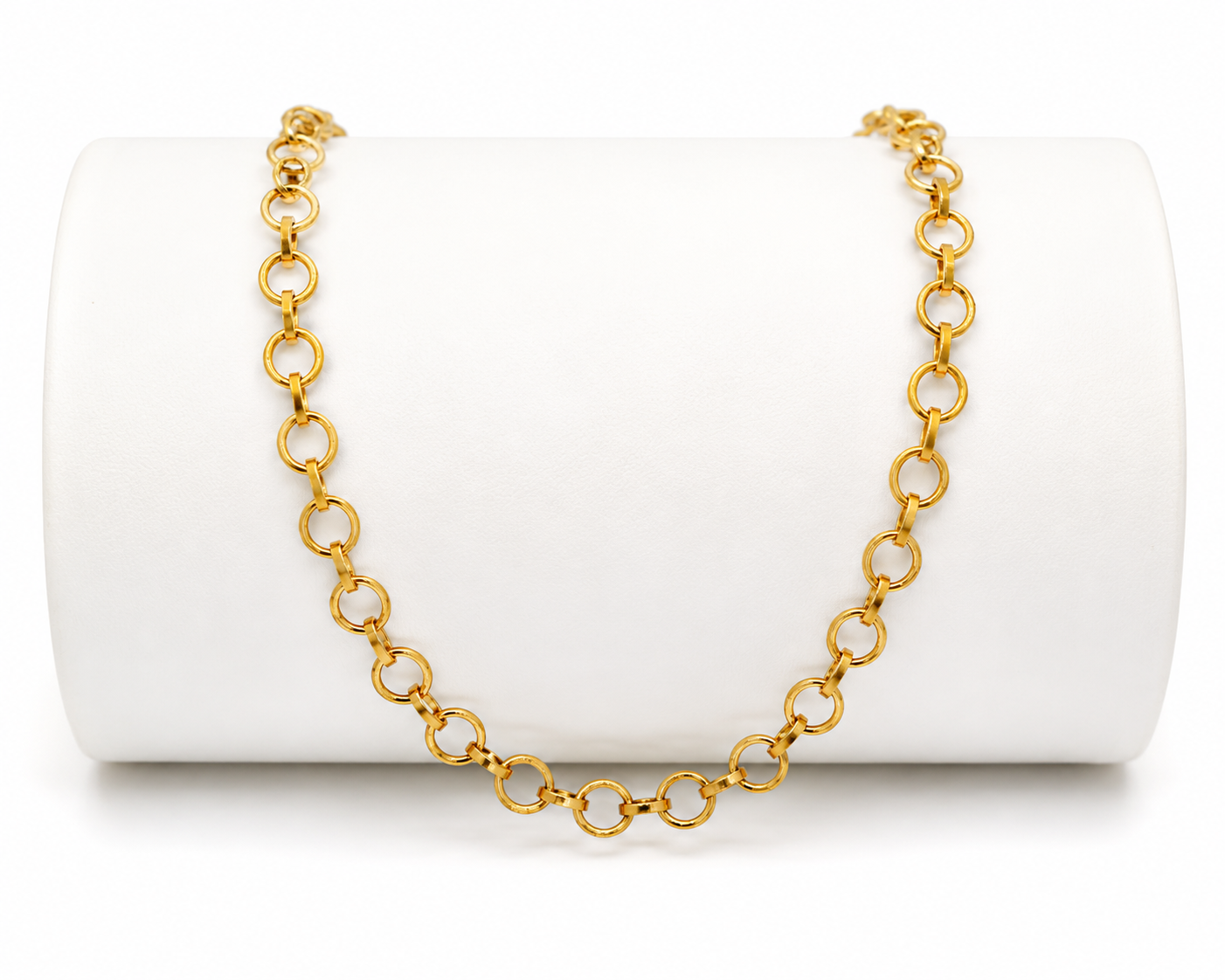 Gold Plated Round Link Connector Chain for Jewelry Making