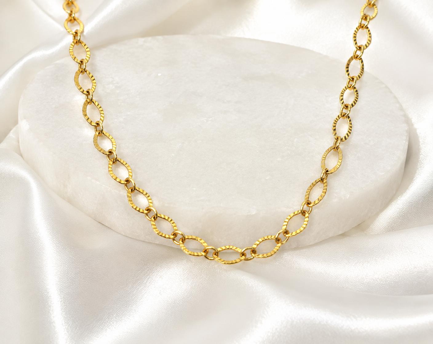 Gold Plated Oval Link Chain for Jewelry Making