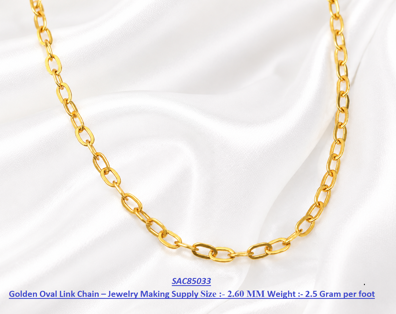Golden Oval Link Chain – Jewelry Making Supply Wholesale Jewelry Chain