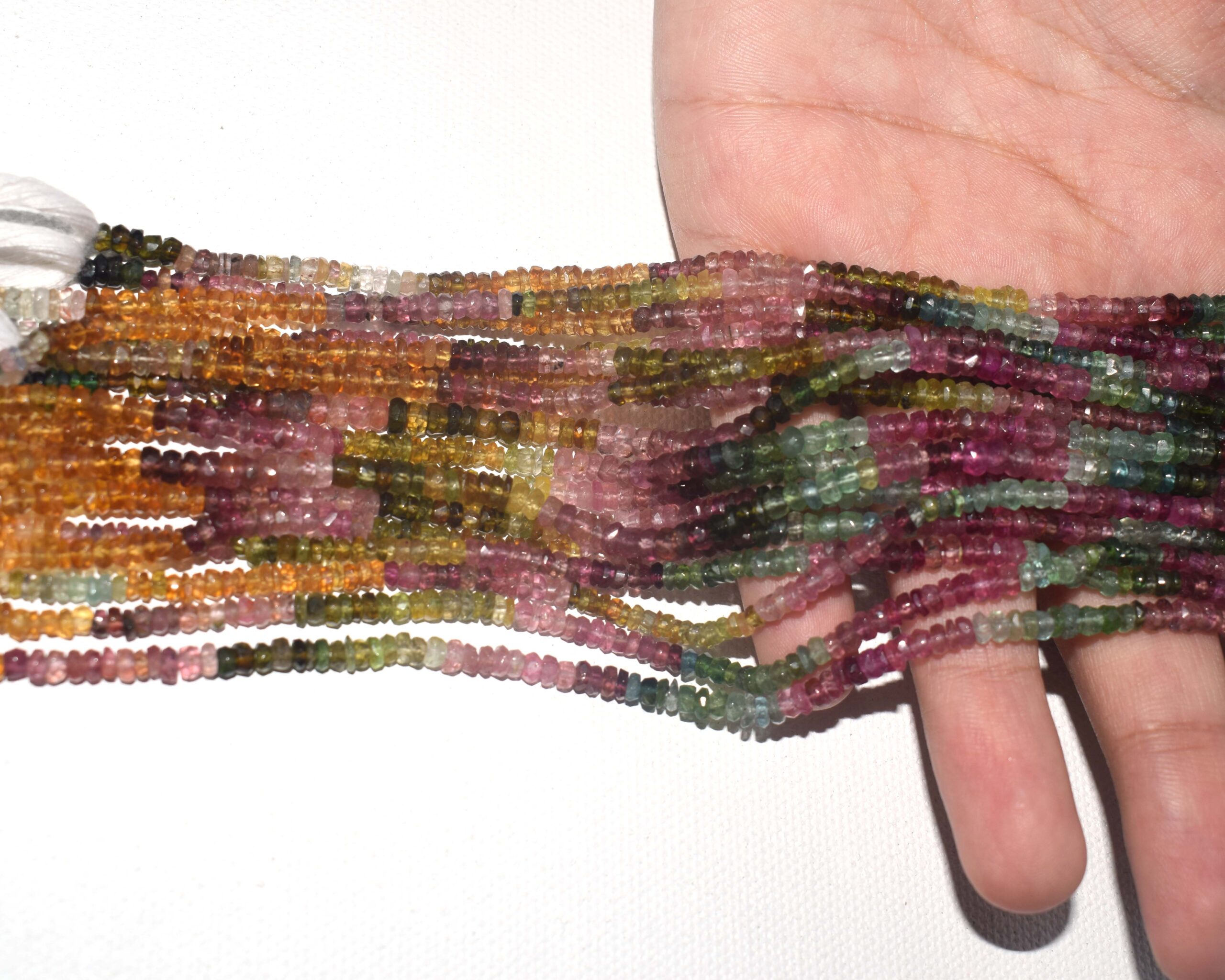 Natural Multicolor Tourmaline Bead Strand  for Jewelry Making